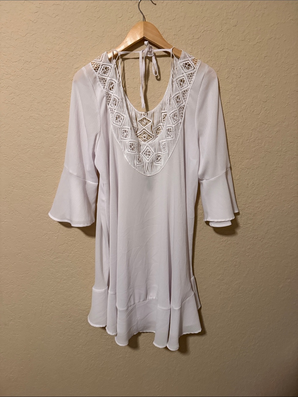 torrid White Crochet Trim Swim Coverup - Picture 2 of 3